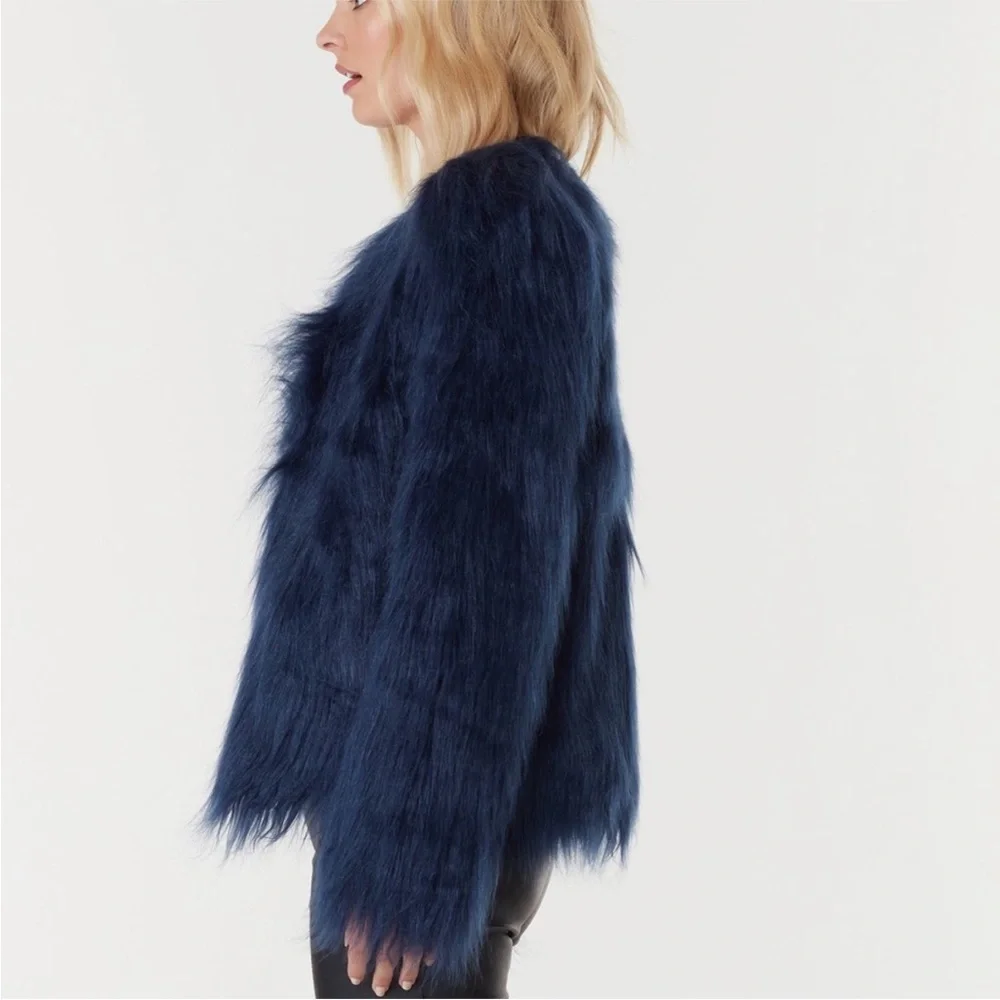 Unreal Fur black shag faux fur jacket - Picture 2 of 5